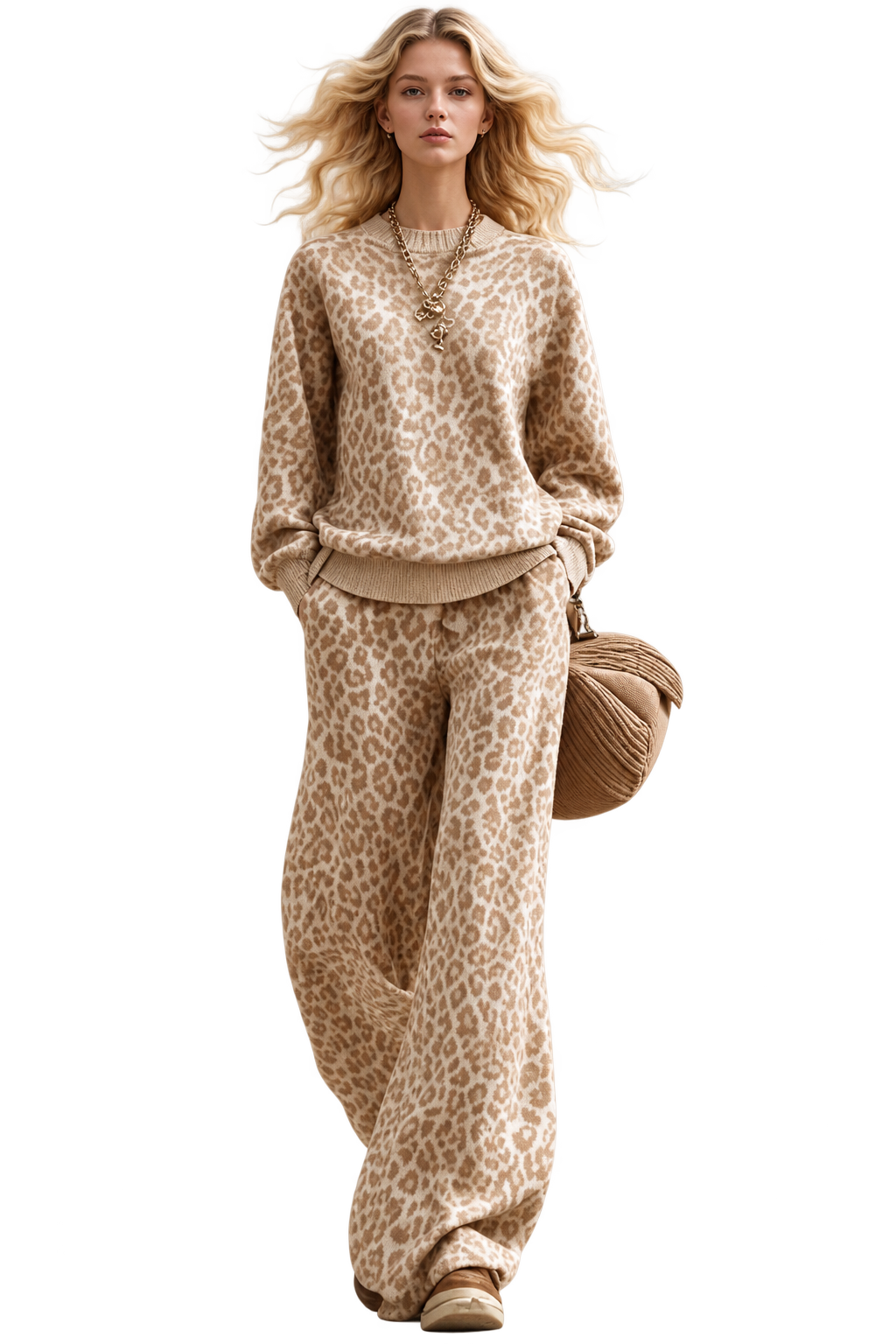 🐆 Leopard Luxe™ Oversized Hoodie & Straight-Leg Sweatpants Set