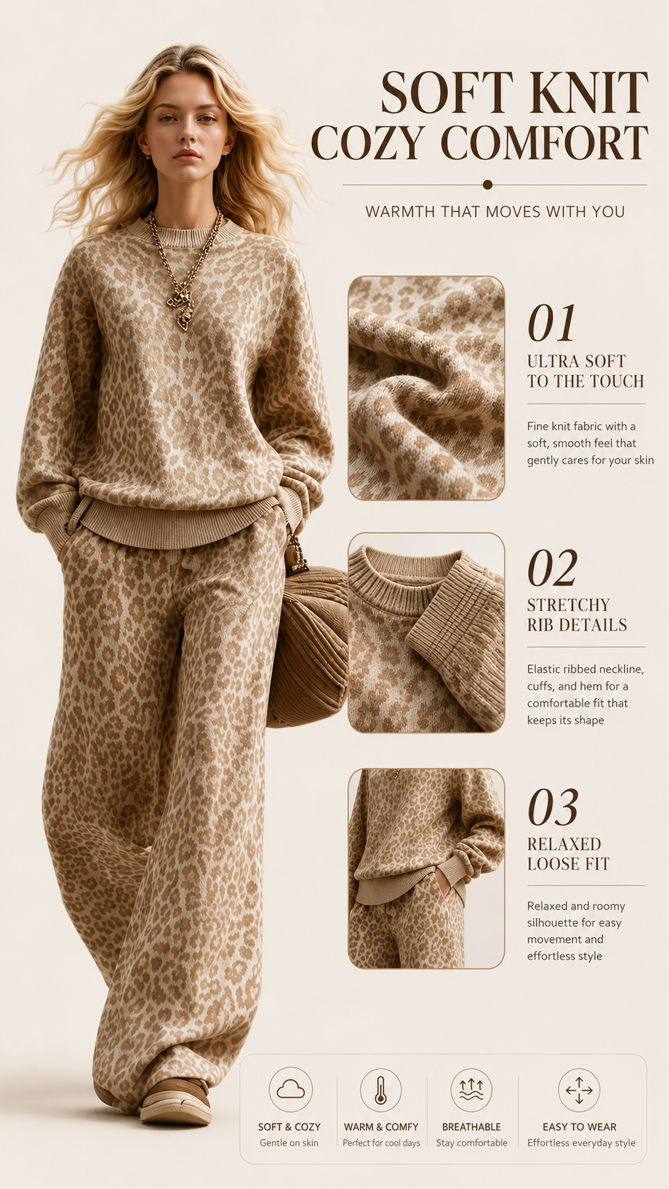🐆 Leopard Luxe™ Oversized Hoodie & Straight-Leg Sweatpants Set