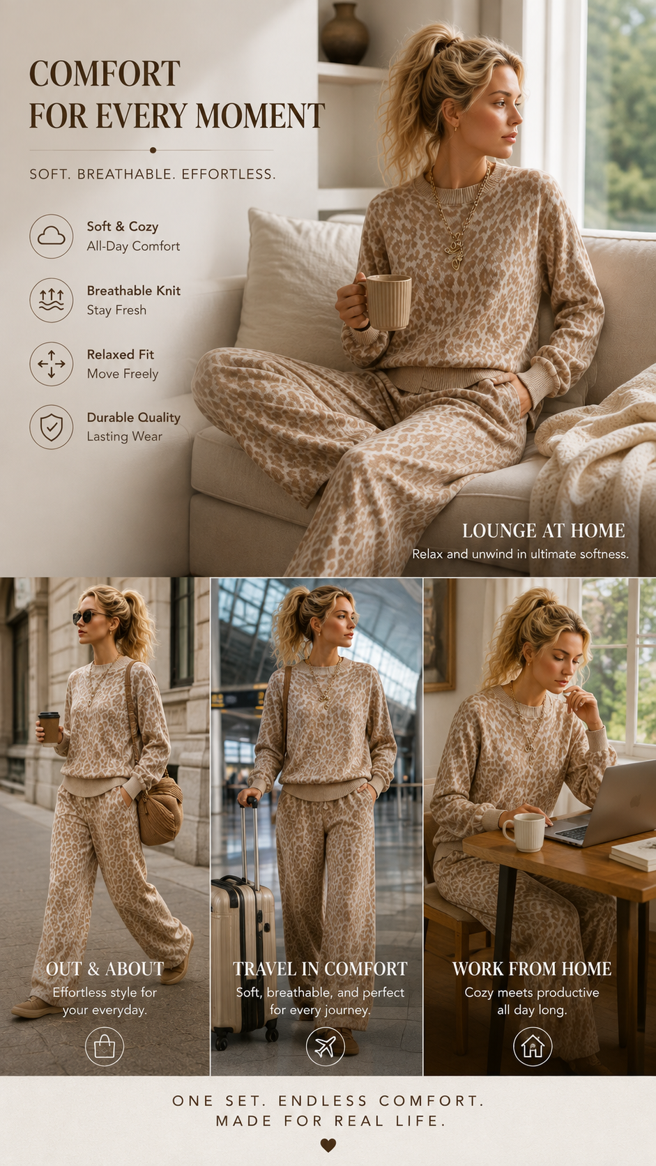 🐆 Leopard Luxe™ Oversized Hoodie & Straight-Leg Sweatpants Set