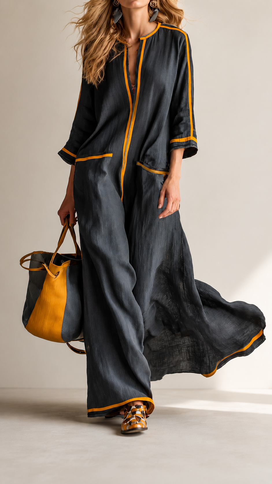 🖤  V-Neck Midi Dress