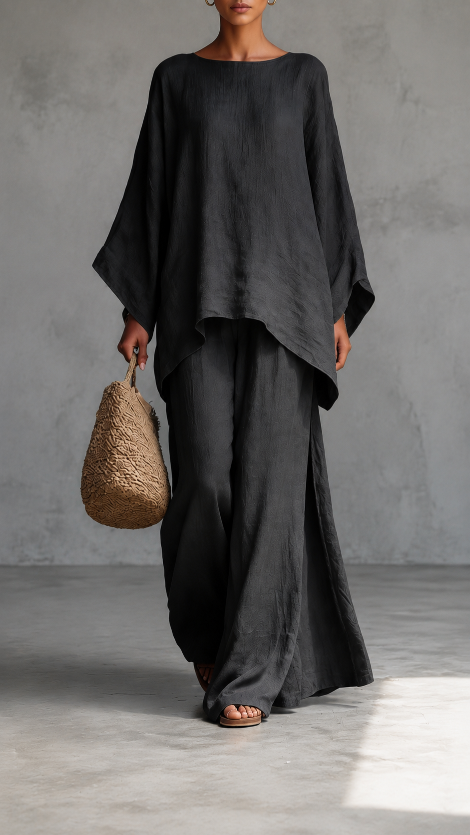 ✨ Women's Linen-Style Two Piece Set
