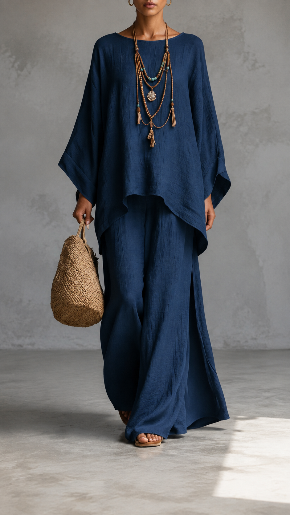 ✨ Women's Linen-Style Two Piece Set