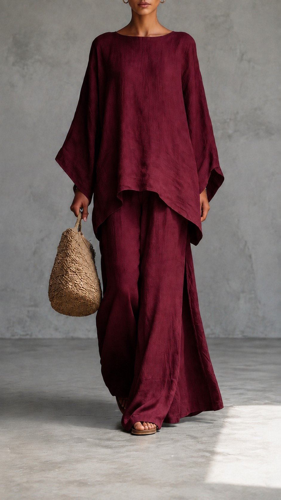 ✨ Women's Linen-Style Two Piece Set