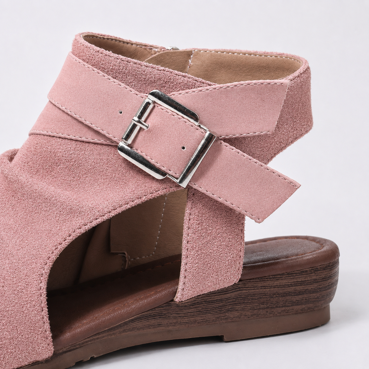 👡 Suede Ankle Strap Open-Toe Sandals