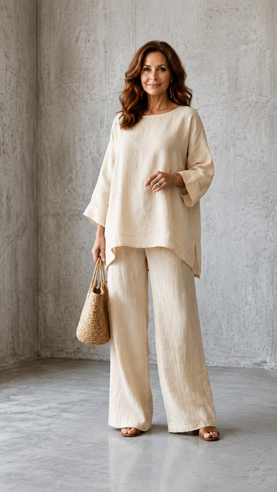 ✨ Oversized Waist-Cinching Wide Leg Pants Set