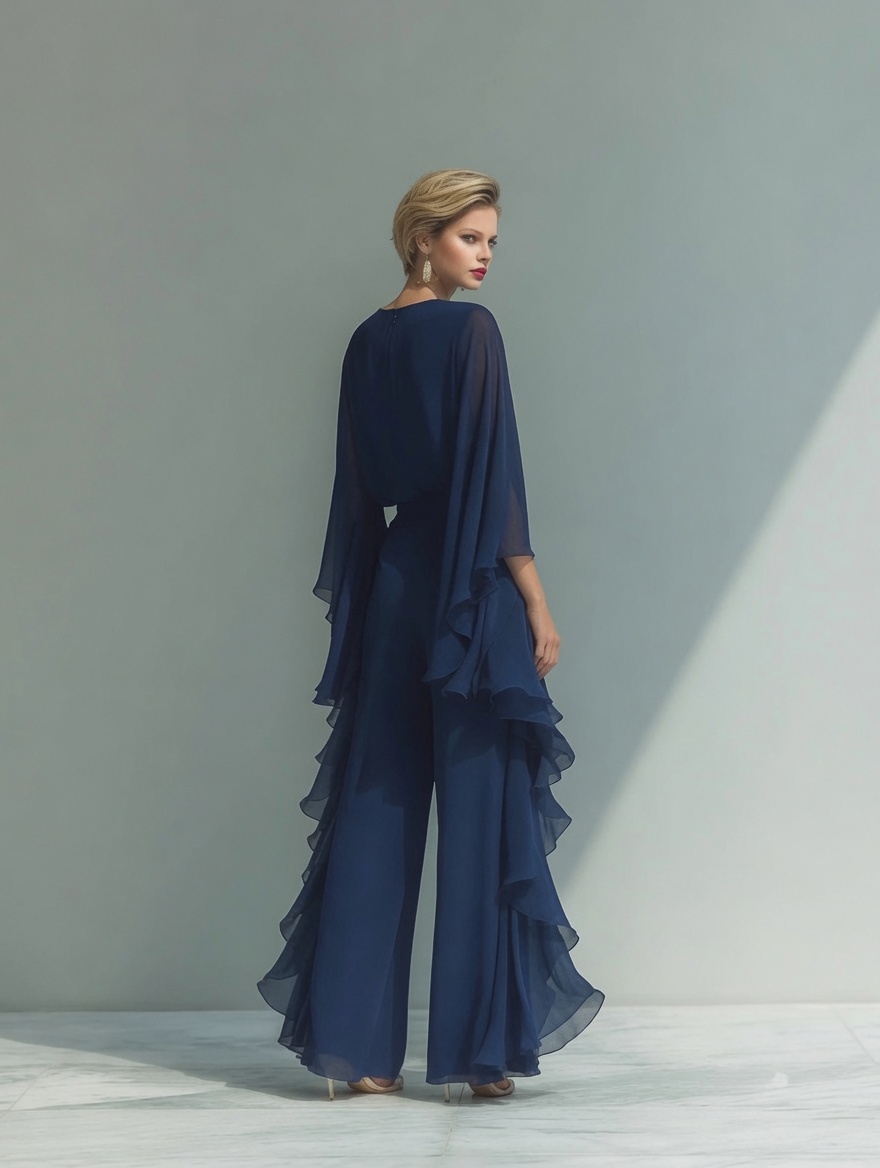 Summer Special Offer 50% Off! Elegant & Flowy Ruffled Shirt And Wide-leg Pants Two-piece Set