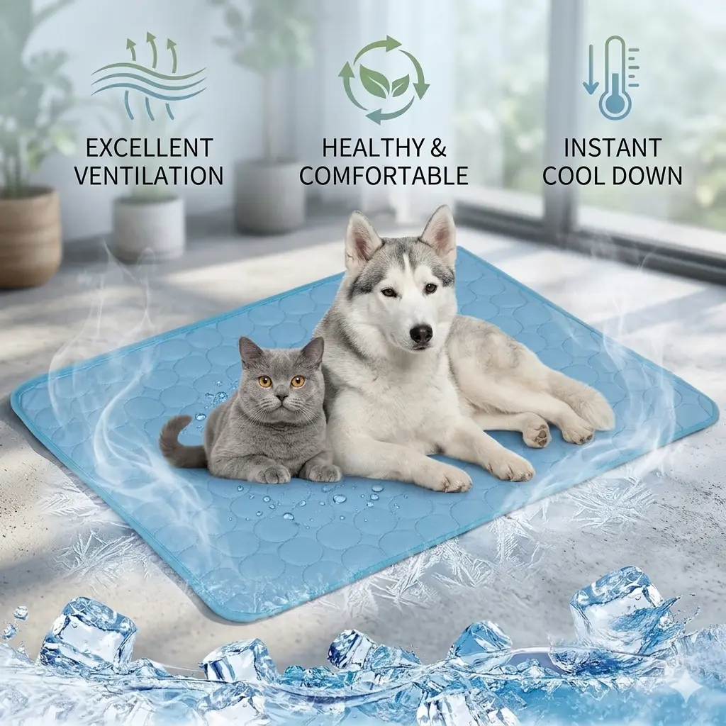 Pet Cooling Mat – Instant Ice Silk Technology For Maximum Summer Comfort