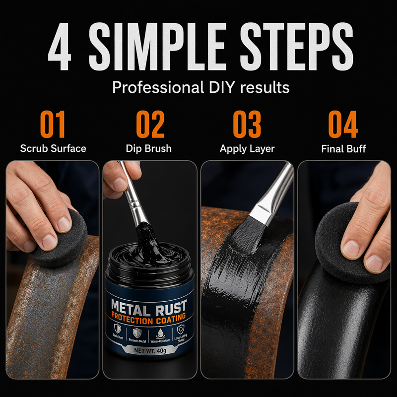 2026 HOT SALE48% OFF! Metal RustProtection Black RepairPaste - Restores rustygates, railings & tools.Forms protective coating- no need to replace!