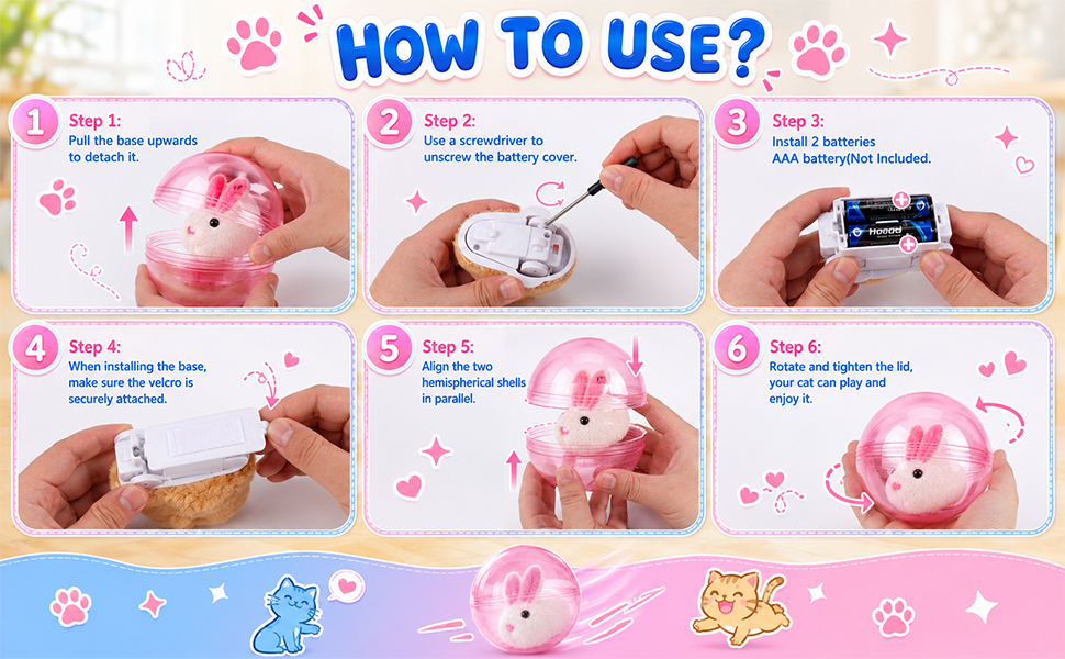 Self-Rolling Interactive Cat Ball,Automatic Rolling Ball Hamster,Hands-Free Play for Cats Small Dog