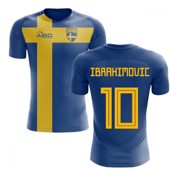 2025-2026 Sweden Flag Concept Football Shirt (Ibrahimovic 10) - Kids — Shop Now