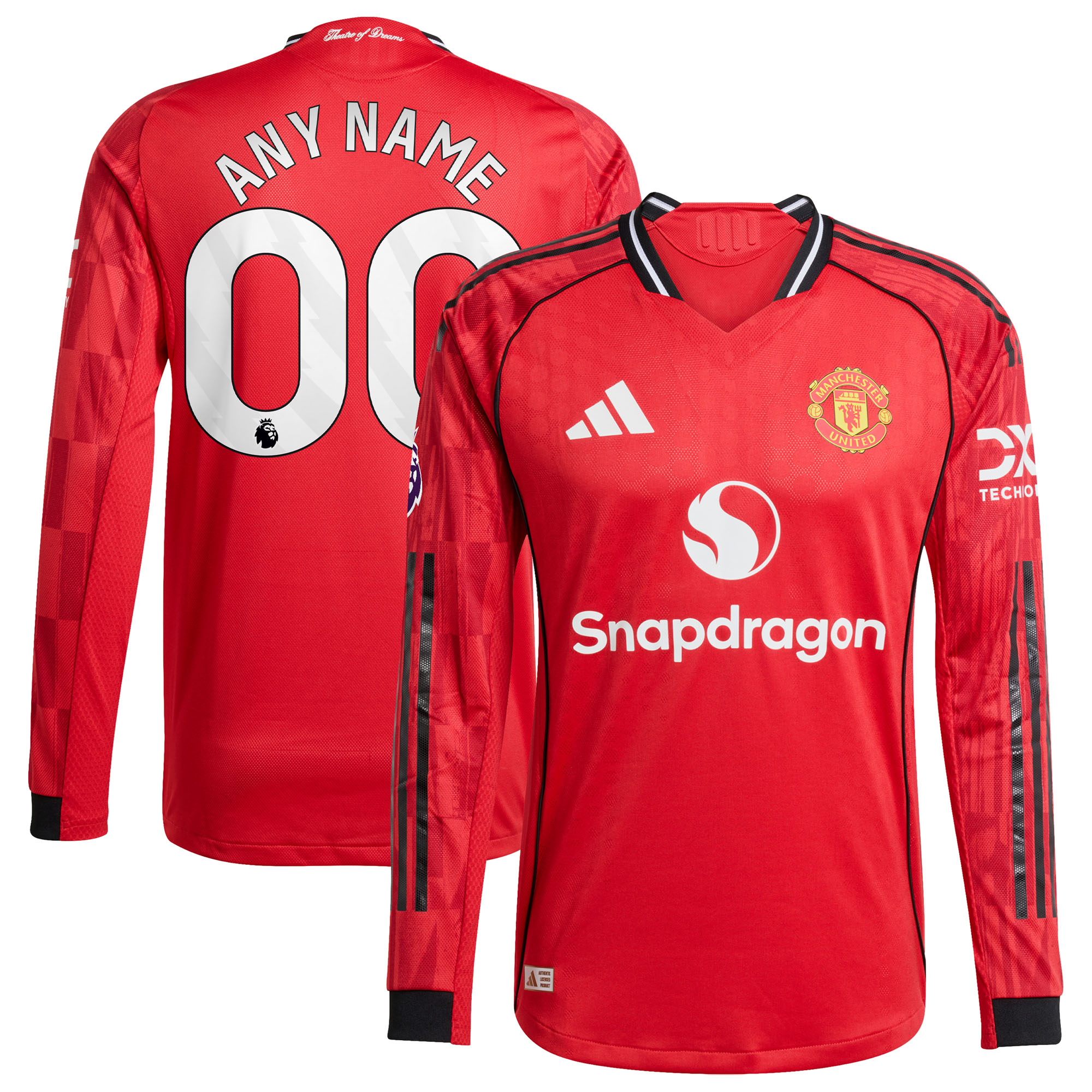 Manchester United Home 2025/26 Custom Long Sleeve Jersey - Red