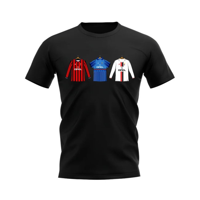 AC Milan 1995-1996 Retro Shirt T-shirt (Black) (MALDINI 3) — Buy Now