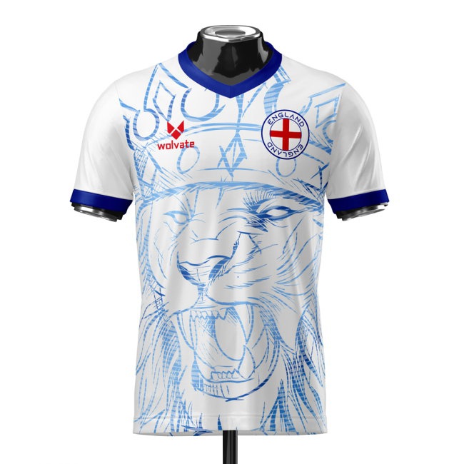 England Heritage Football Jersey White/Blue (Wolvate) Adult Short Sleeve (Gerrard 4) — Buy Now
