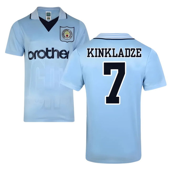 Score Draw Man City 1996 Home Shirt (Kinkladze 7) — Buy Now