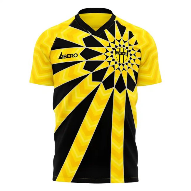 Al-Ittihad 2025-2026 Home Concept Football Kit (Libero) - Kids (Long Sleeve) (Benzema 9) — Buy Now