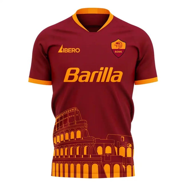 Roma 2025-2026 Home Concept Football Kit (Libero) (DE ROSSI 16) — Shop Online