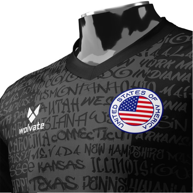 USA Heritage Football Jersey Black (Wolvate) Adult Short Sleeve (Aaronson 11) — Shop Online