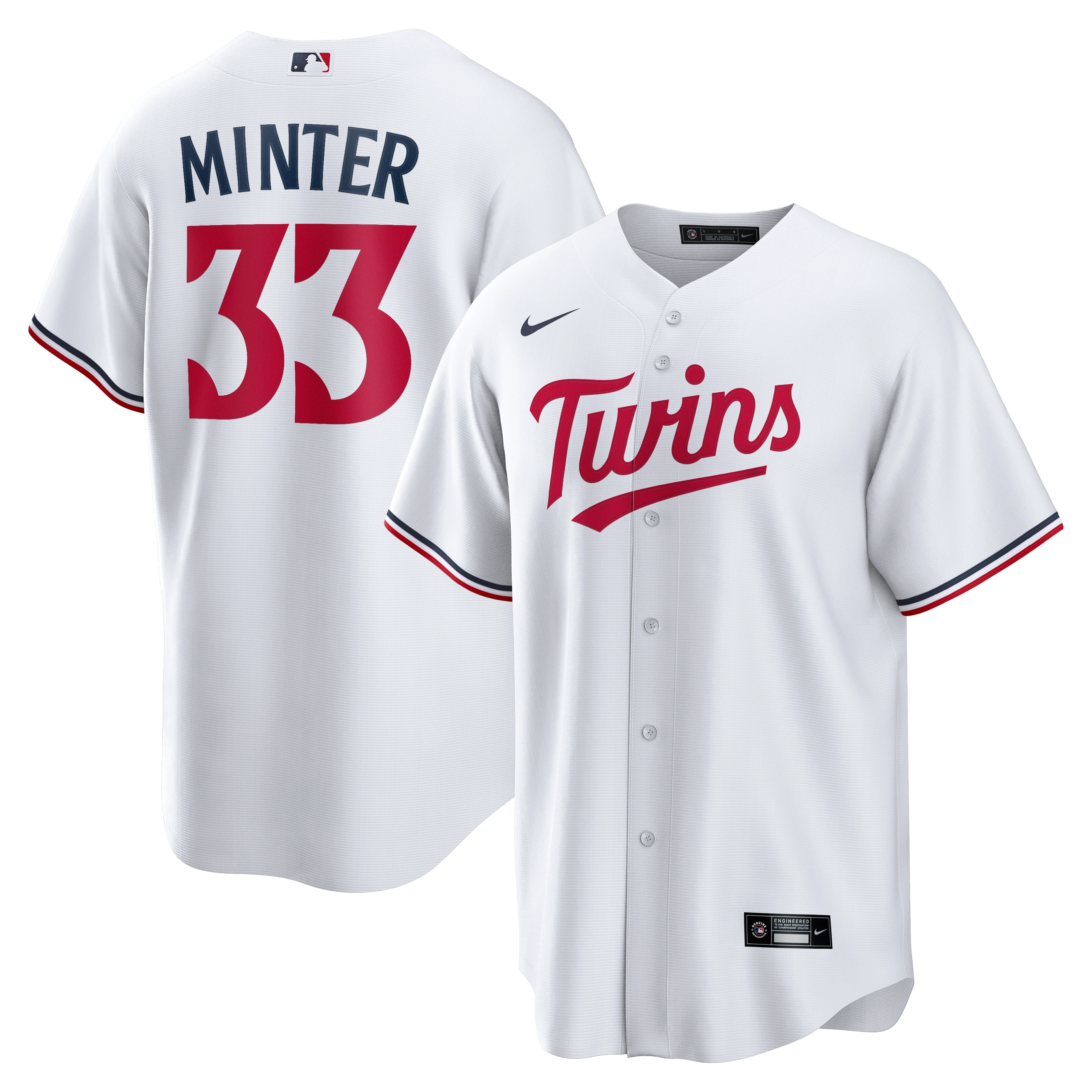 A.J. Minter Minnesota Twins Home Replica Jersey - White