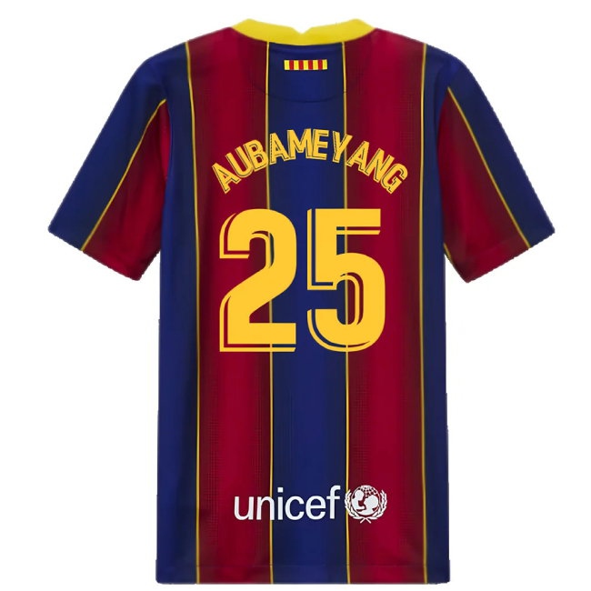 2020-2021 Barcelona Home Jersey (Kids) (AUBAMEYANG 25) — Shop Now