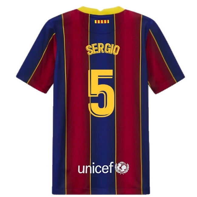 2020-2021 Barcelona Home Jersey (Kids) (SERGIO 5) — Shop Now