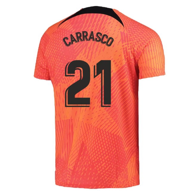 2022-2023 Atletico Madrid Pre-Match Training Shirt (Laser Crimson) (CARRASCO 21) — Shop Online