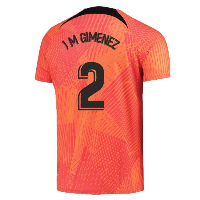 2022-2023 Atletico Madrid Pre-Match Training Shirt (Laser Crimson) (J M GIMENEZ 2) — Shop Online