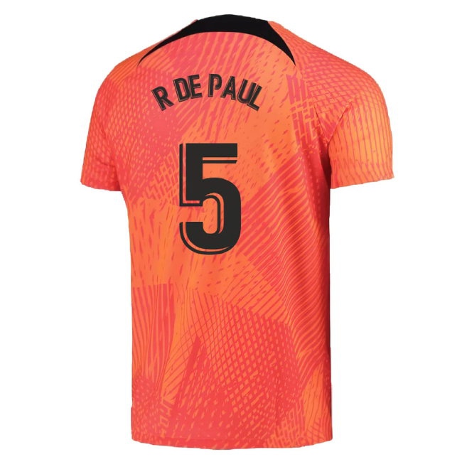 2022-2023 Atletico Madrid Pre-Match Training Shirt (Laser Crimson) (R DE PAUL 5) — Shop Online