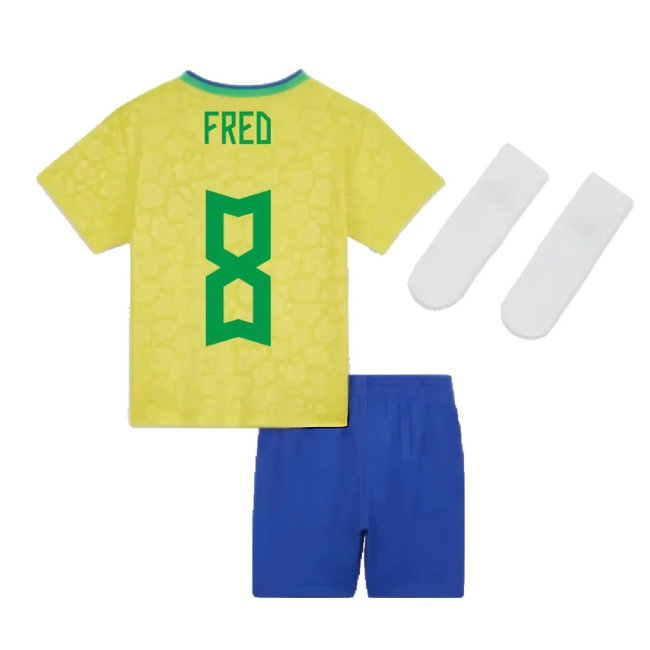 2022-2023 Brazil Home Little Boys Mini Kit (Fred 8) — Buy Online