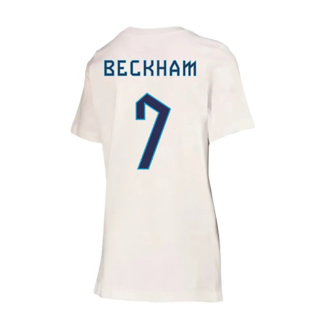2022-2023 England Crest Tee (White) - Kids (Beckham 7) — Buy Online