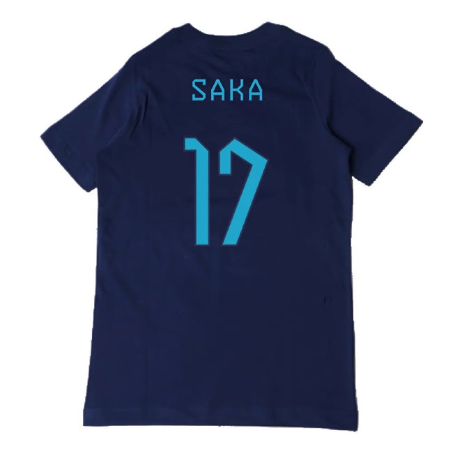 2022-2023 England Three Lions Tee (Navy) - Kids (Saka 17) — Shop Online