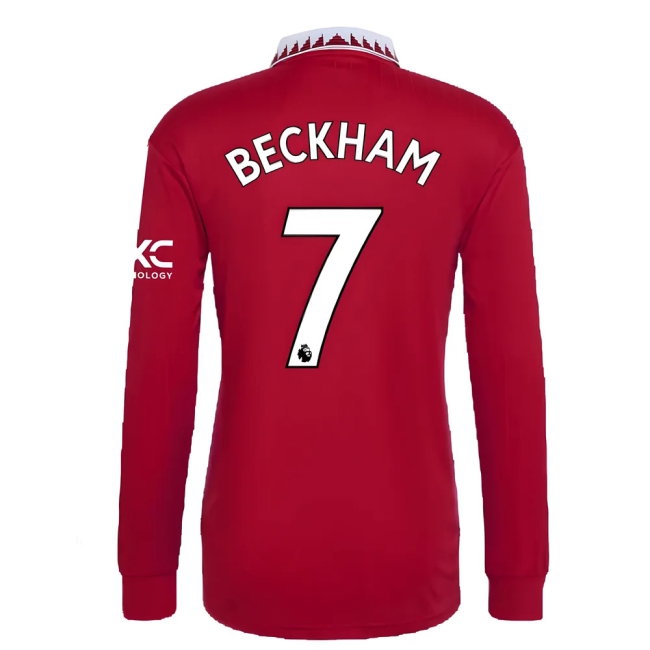 2022-2023 Man Utd Long Sleeve Home Shirt (BECKHAM 7) — Shop Online