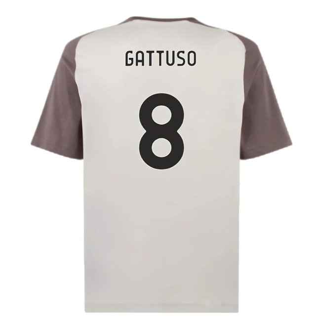 2023-2024 AC Milan Casuals Tee (Light Grey) (Gattuso 8) — Shop Online