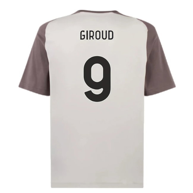 2023-2024 AC Milan Casuals Tee (Light Grey) (Giroud 9) — Buy Online