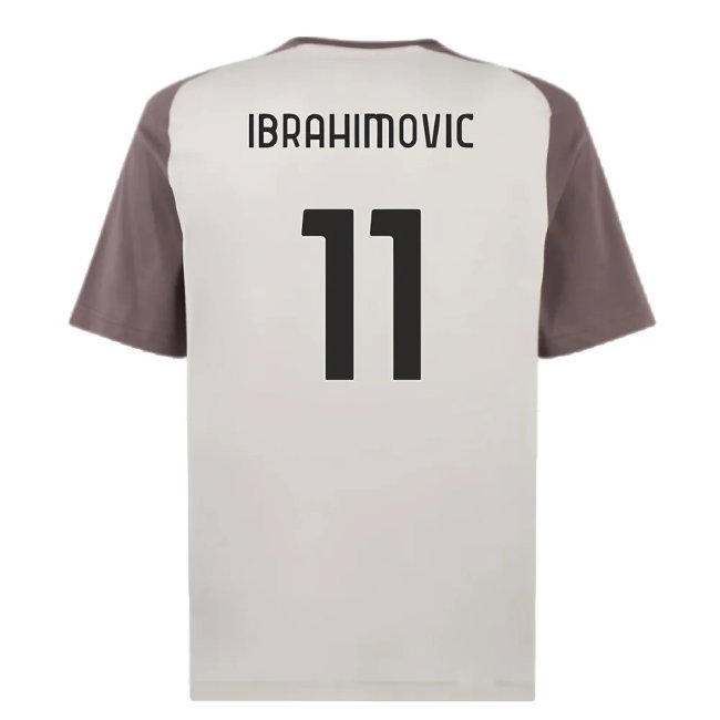 2023-2024 AC Milan Casuals Tee (Light Grey) (Ibrahimovic 11) — Shop Online