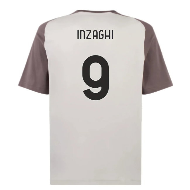 2023-2024 AC Milan Casuals Tee (Light Grey) (Inzaghi 9) — Shop Online