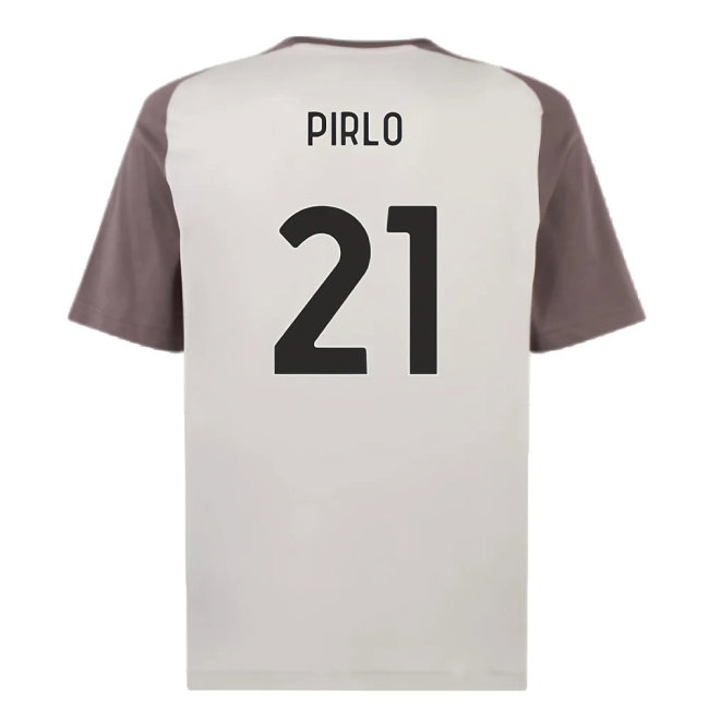 2023-2024 AC Milan Casuals Tee (Light Grey) (Pirlo 21) — Shop Now