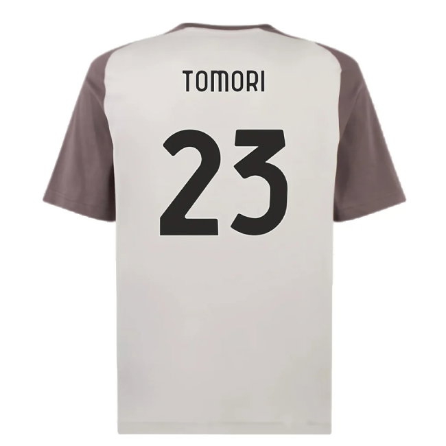2023-2024 AC Milan Casuals Tee (Light Grey) (Tomori 23) — Buy Online