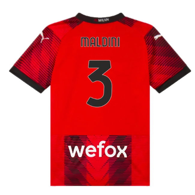 2023-2024 AC Milan Home Shirt (Kids) (Maldini 3) — Shop Now