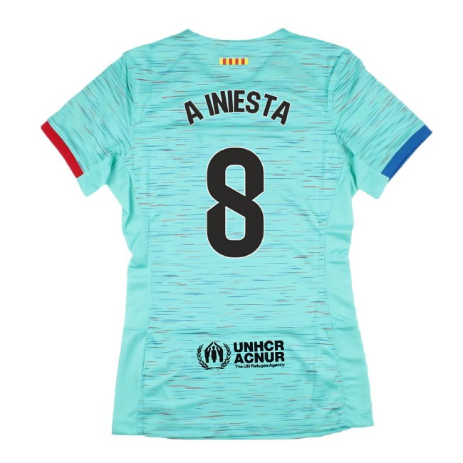 2023-2024 Barcelona Third Shirt (Womens) (A Iniesta 8) — Buy Now