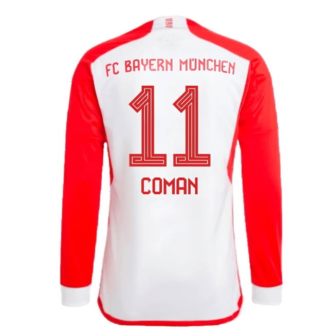 2023-2024 Bayern Munich Long Sleeve Home Shirt (Coman 11) — Buy Now