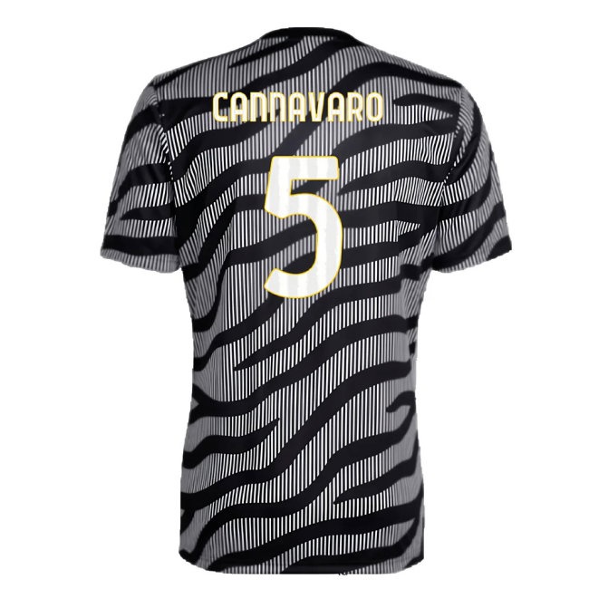 2023-2024 Juventus Pre-Match Shirt (Black) (CANNAVARO 5) — Shop Online