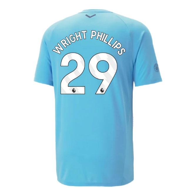 2023-2024 Man City Casuals Tee (Blue Wash) - Kids (WRIGHT PHILLIPS 29) — Shop Now