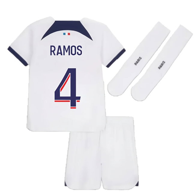 2023-2024 PSG Away Little Boys Mini Kit (Sergio Ramos 4) — Shop Now