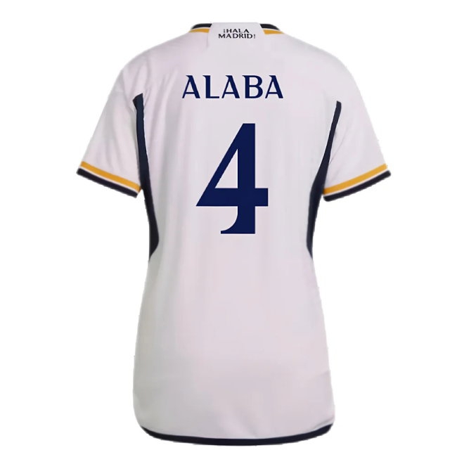 2023-2024 Real Madrid Home Shirt (Ladies) (Alaba 4) — Shop Online
