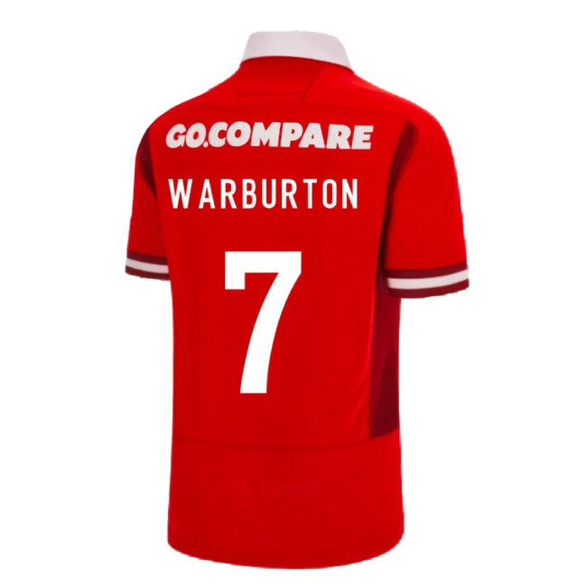 2023-2024 Wales Rugby WRU Home Poly Shirt (Warburton 7) — Shop Now