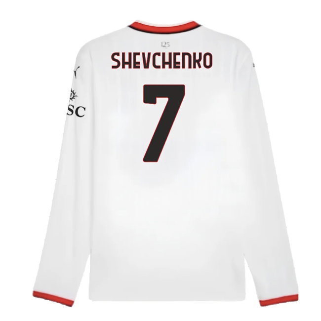 2024-2025 AC Milan Away Long Sleeve Shirt (Shevchenko 7) — Shop Online