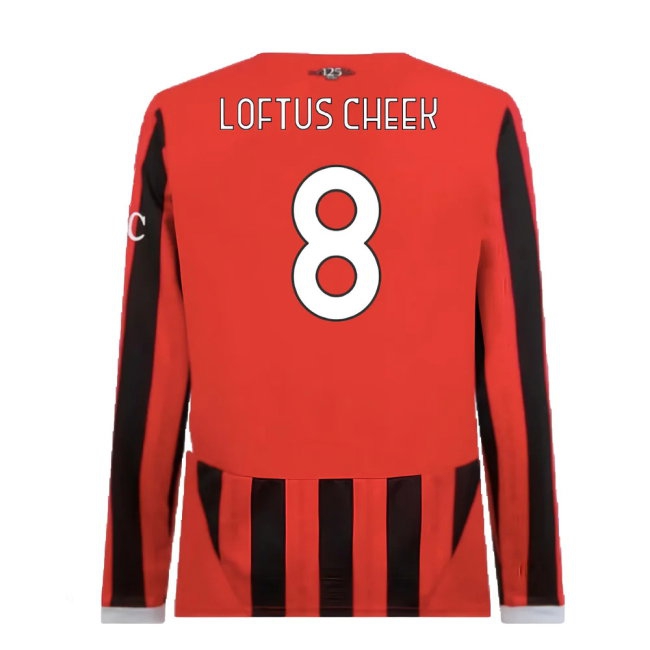 2024-2025 AC Milan Home Long Sleeve Shirt (Loftus Cheek 8) — Shop Now