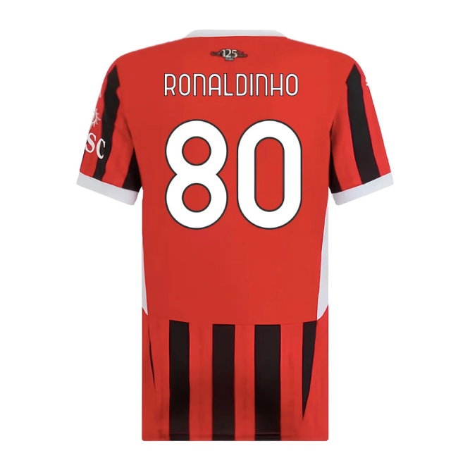 2024-2025 AC Milan Home Shirt (Womens) (Ronaldinho 80) — Shop Online