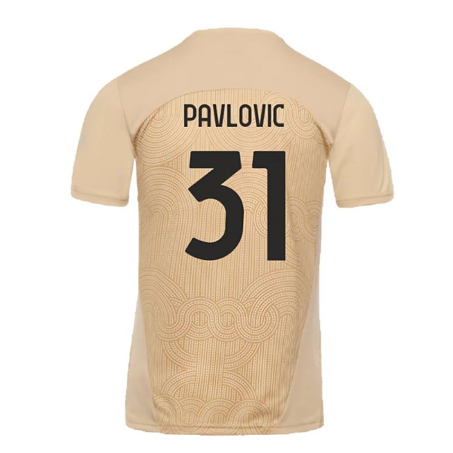 2024-2025 AC Milan Pre-Match Shirt (Putty) (Pavlovic 31) — Buy Online