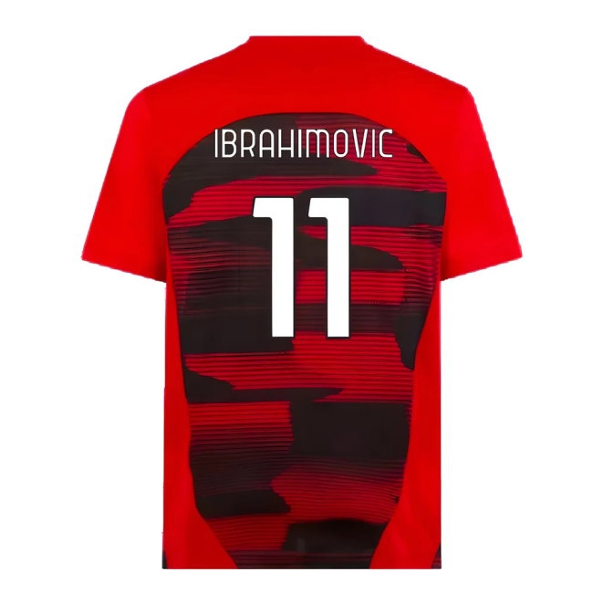 2024-2025 AC Milan Prematch SS Shirt (Red) (Ibrahimovic 11) — Buy Now